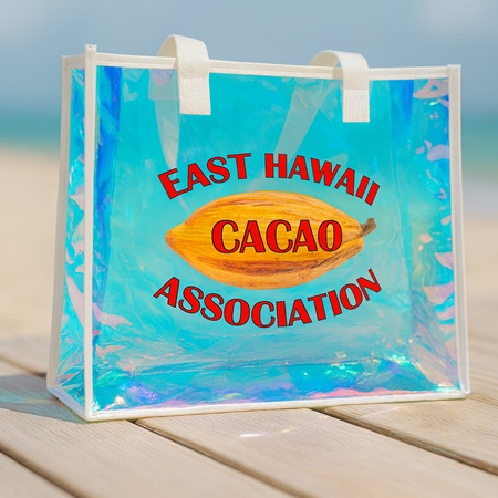 Beachy holographic tote